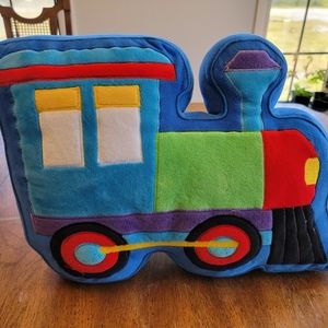 Wildkin Blue Train Plush Pillow